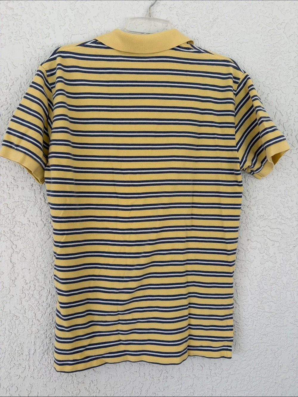 Ralph Lauren Yellow & Navy Striped Polo with Red Pony size M